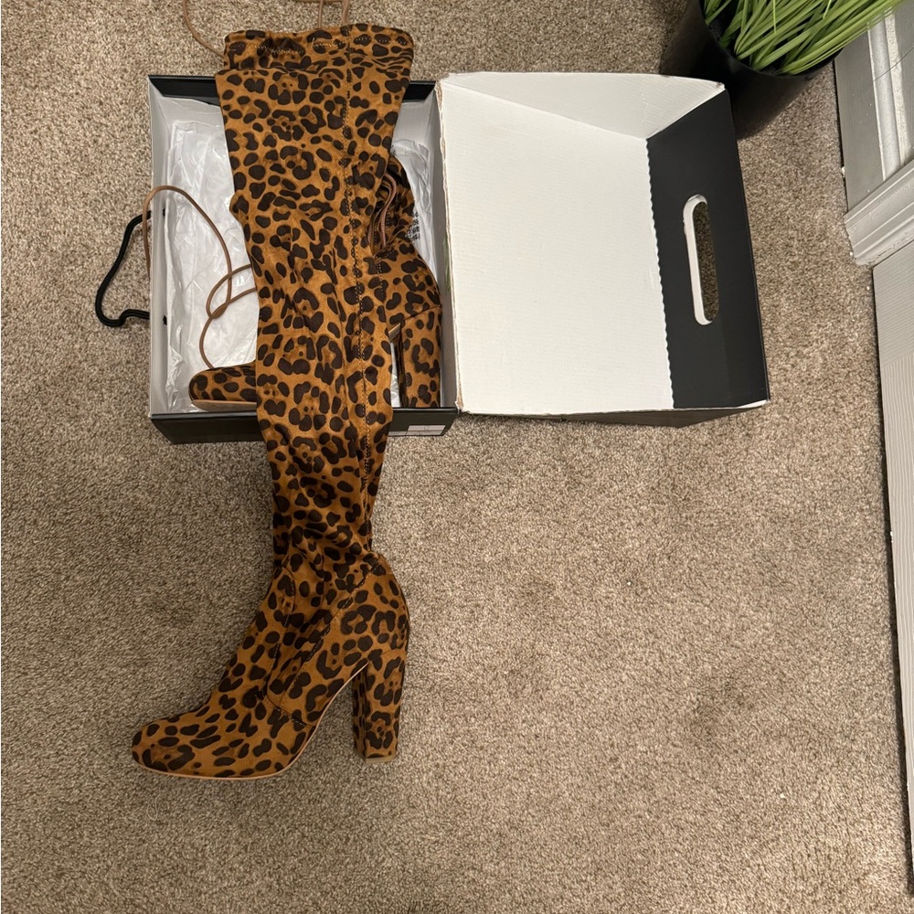 Cheetah print fashion nova boot